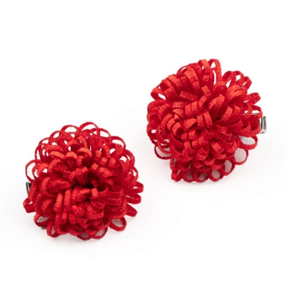 ​Pretty in Posy - Red Hair Clip